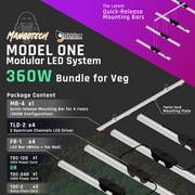 360-Watt Model One Modular Grow Light Bundle (2 Spectrums Set For Veg)