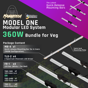 360-Watt Model One Modular Grow Light Bundle (2 Spectrums Set For Veg)