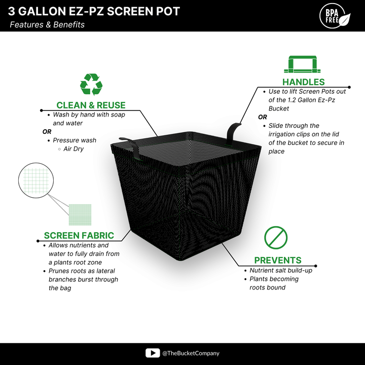 3 Gallon Ez-Pz Screen Pot (4 Pack)