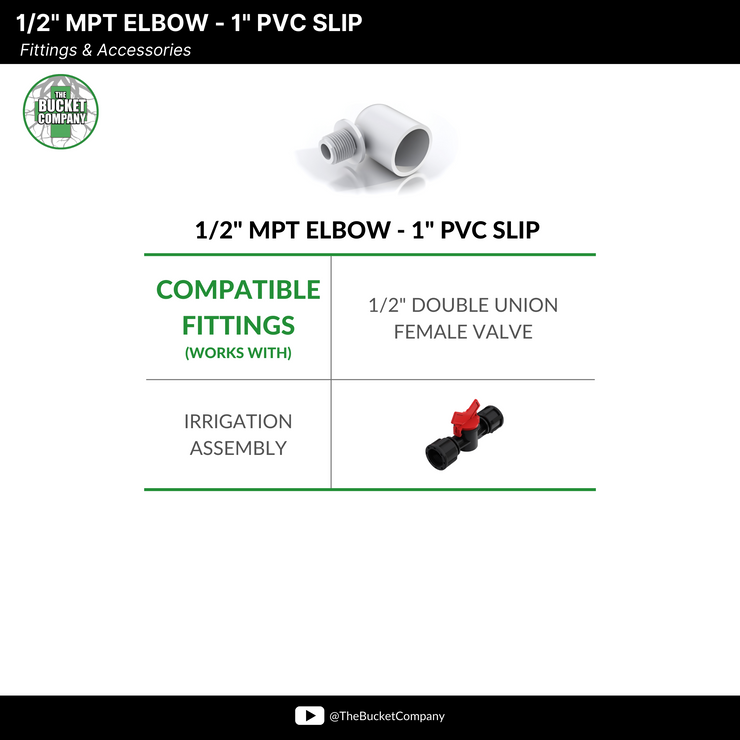 1/2" MPT Elbow - 1" PVC Slip