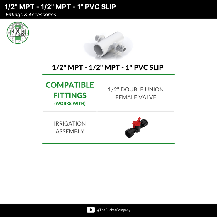 1/2" MPT - 1/2" MPT - 1" PVC Slip