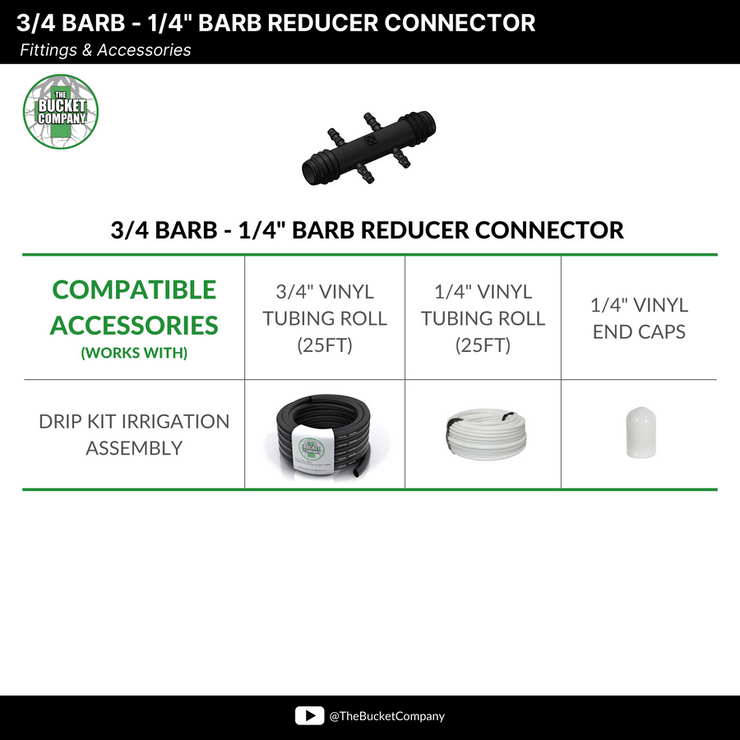 3/4” – 4 Way 1/4” Reducing Barb Connector